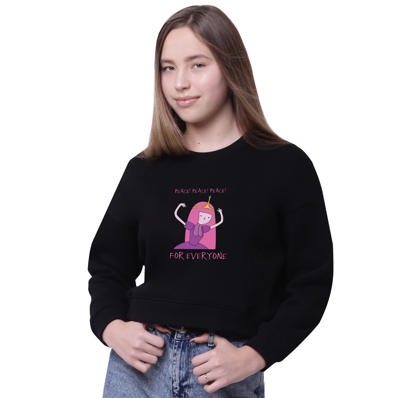 

Кроп-топ Принцесса пупырка Время Приключений (Lumpy Space Princess Adventure Time) Черный (35960-1576-6) 152 см