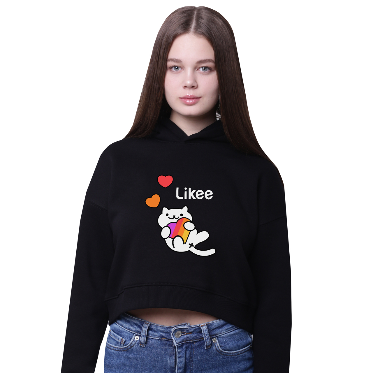 

Кроп-топ с капюшоном Лайк Котик (Likee) Черный (35961-1039-6) 152 см