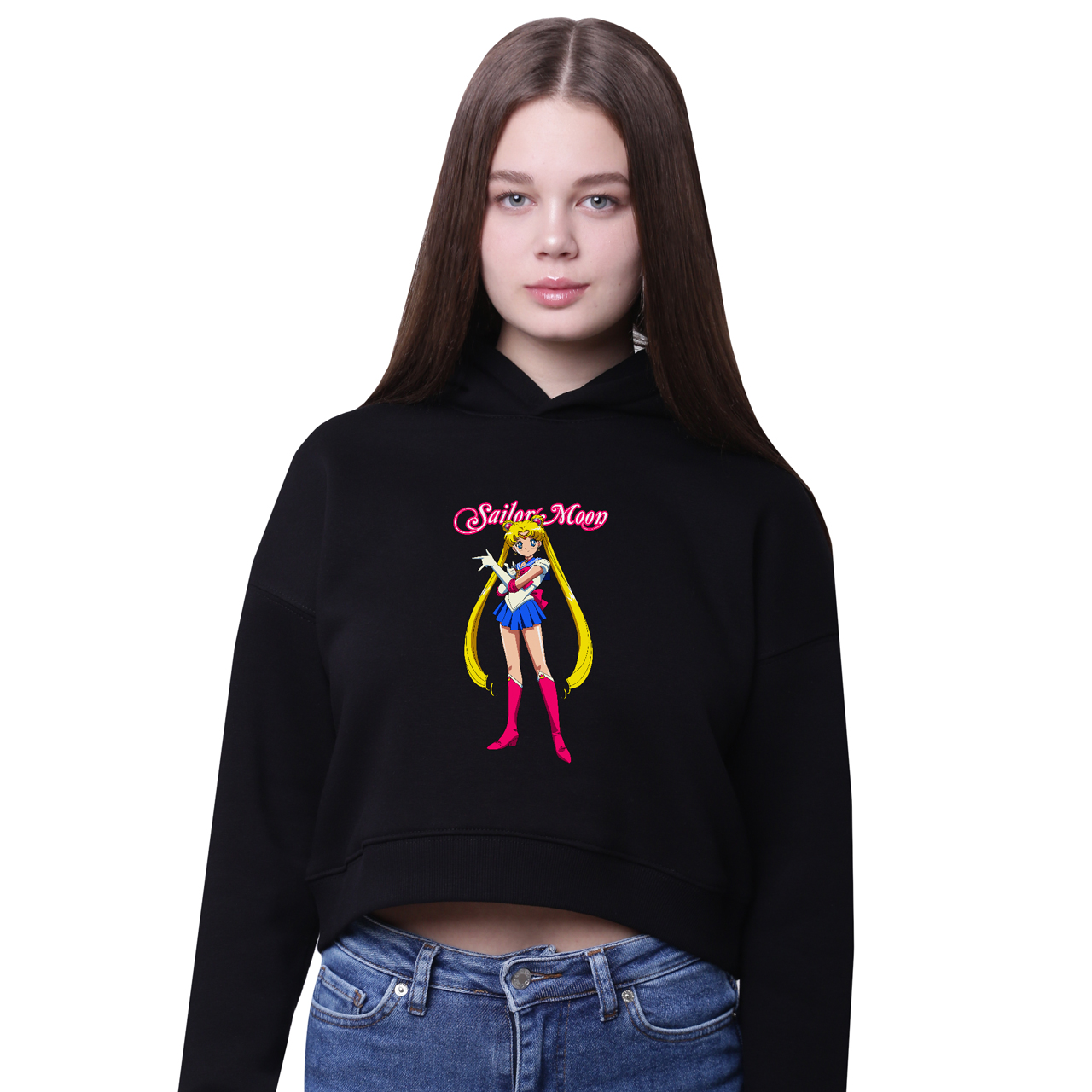 

Кроп-топ с капюшоном Сейлор Мун (Sailor Moon) Черный (35961-2916-1) 122 см