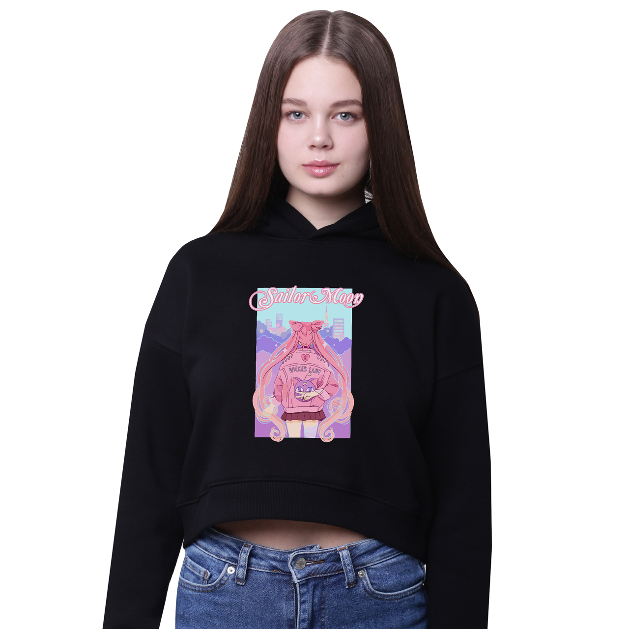 

Кроп-топ с капюшоном Сейлор Мун (Sailor Moon) Черный (35961-2913-9) 170 см