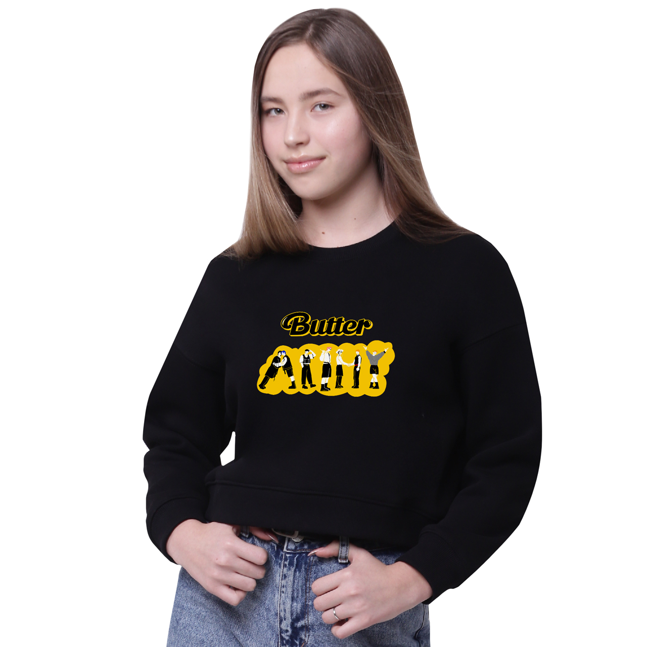 

Кроп-топ БТС (Butter BTS) Черный (35960-3274-2) 128 см