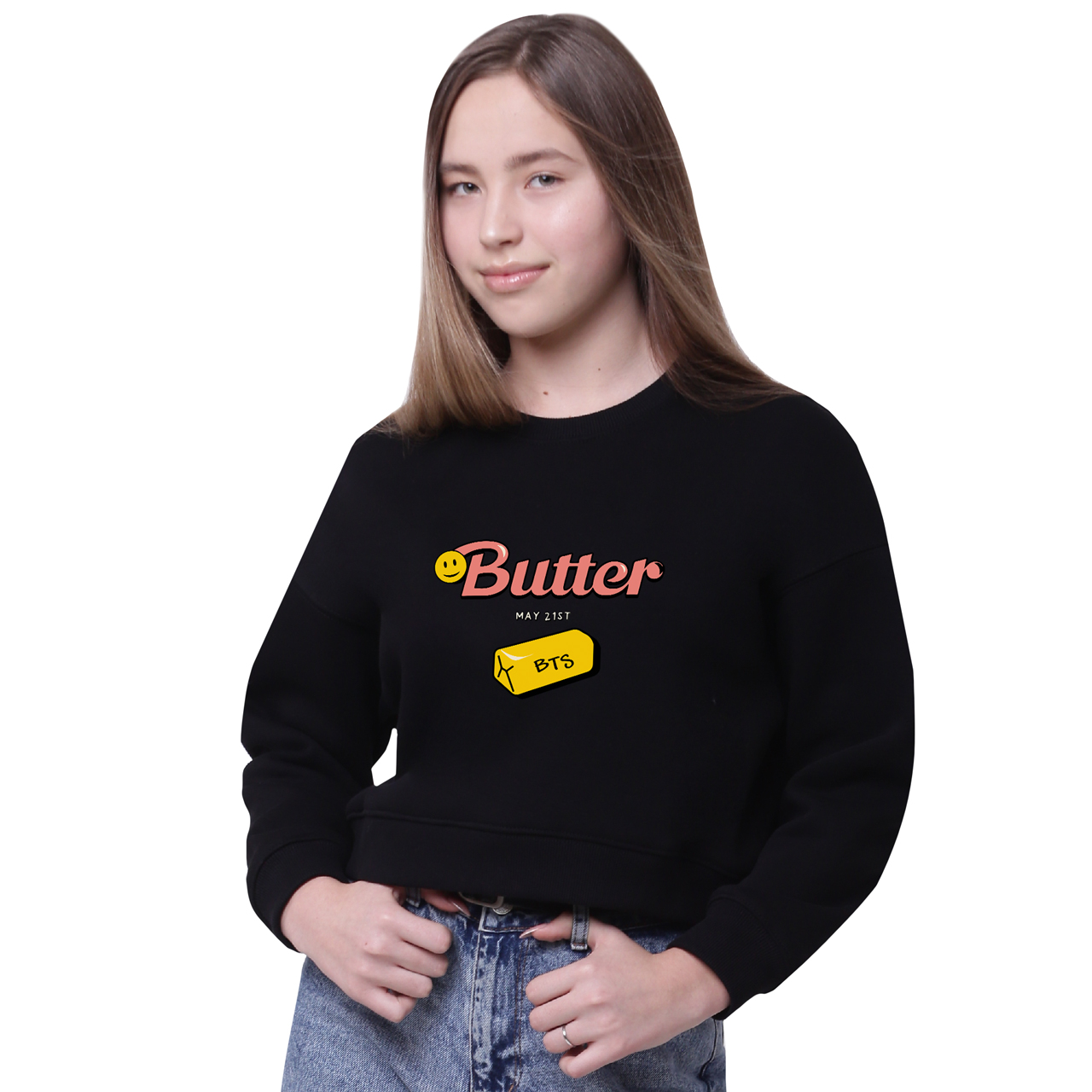 

Кроп-топ БТС (Butter BTS) Черный (35960-3257-5) 146 см
