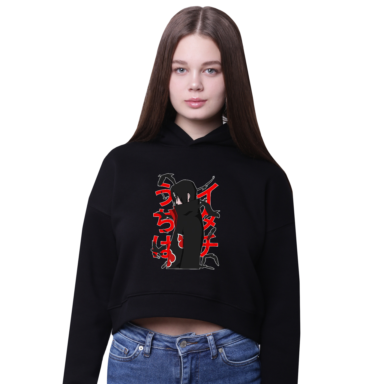 

Кроп-топ с капюшоном Итачи Учиха Наруто (Itachi Uchiha) Черный (35961-2817-3) 134 см