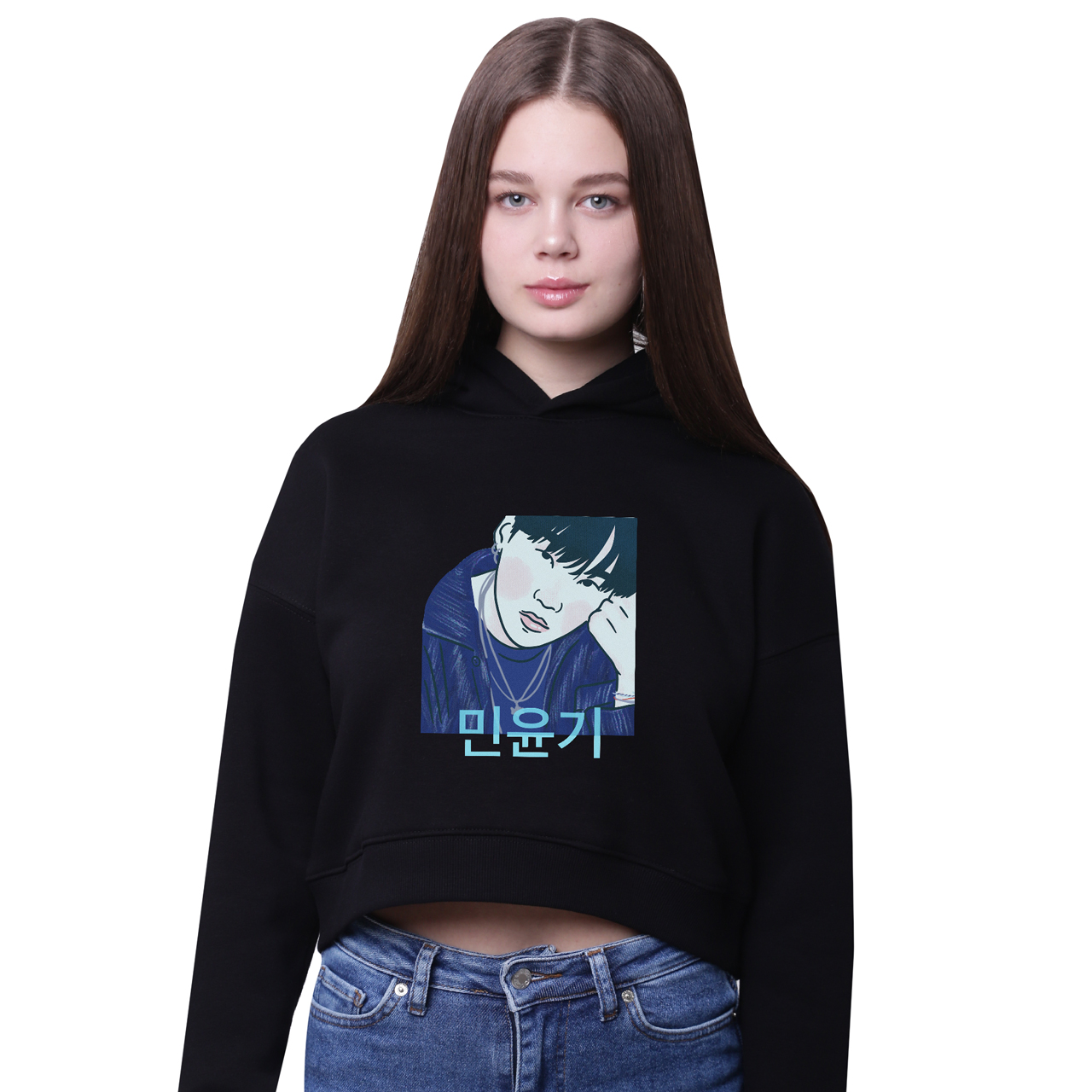 

Кроп-топ с капюшоном Мин Юнги БТС (Min Yoongi BTS) Черный (35961-3260-6) 152 см
