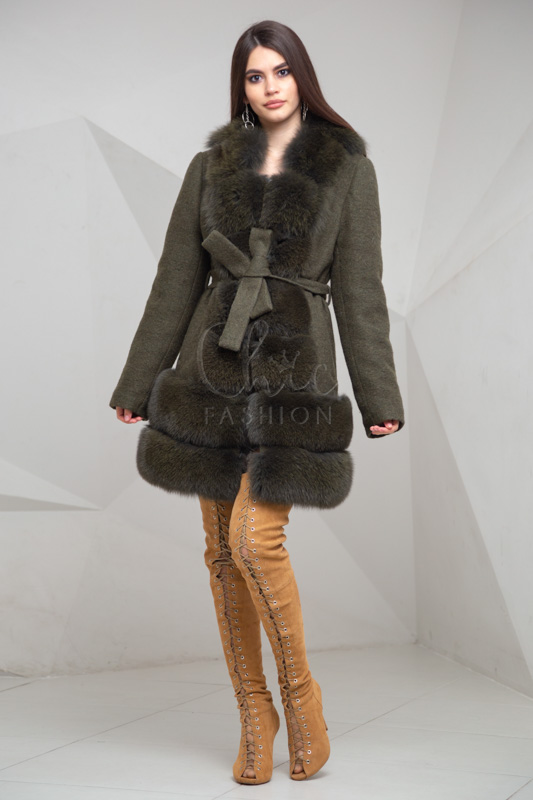 

Пальто кашемир Chic fashion 46 зеленый 11067