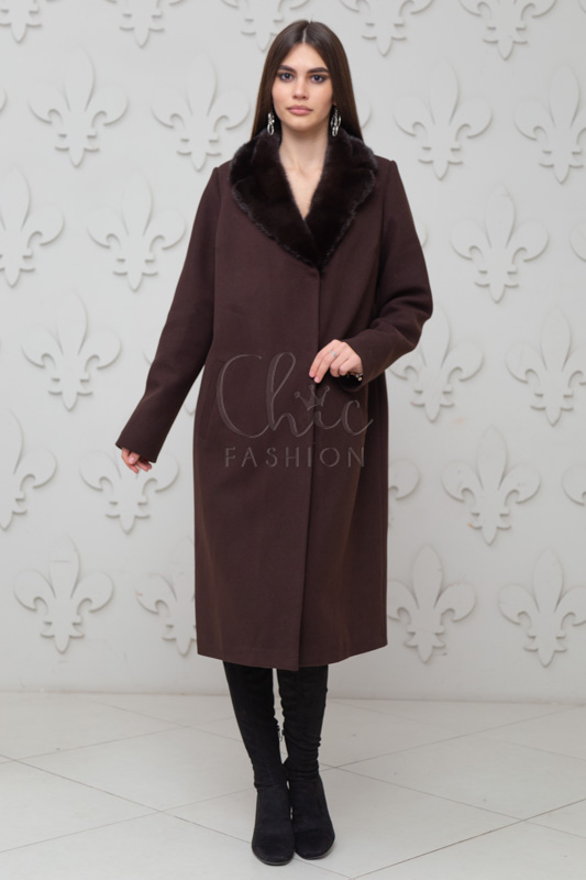 

Пальто кашемир Chic fashion  коричневый 11241, Пальто кашемир Chic fashion 42 коричневый 11241