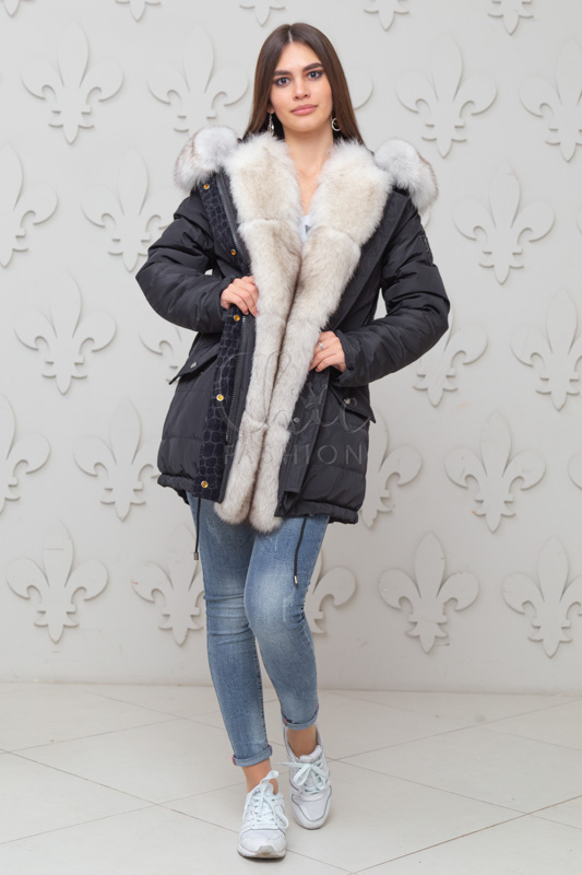 

Парка плащевка Chic fashion 48 черный 9773