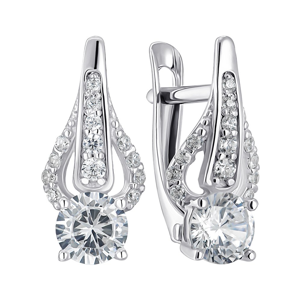 

Серебряные серьги с фианитами 000152177