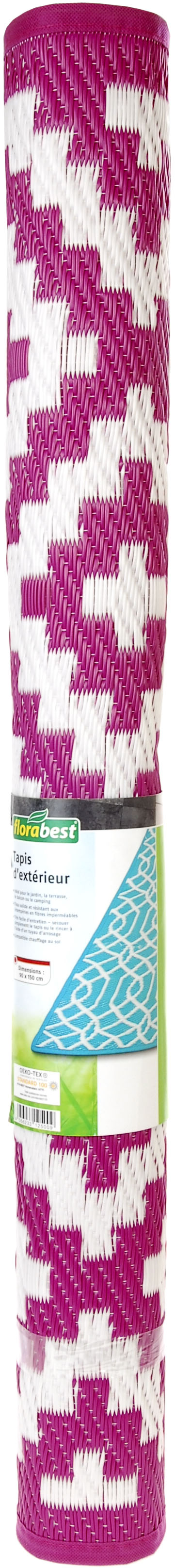 

Коврик уличный Florabest 90x150 Белый/Малиновый