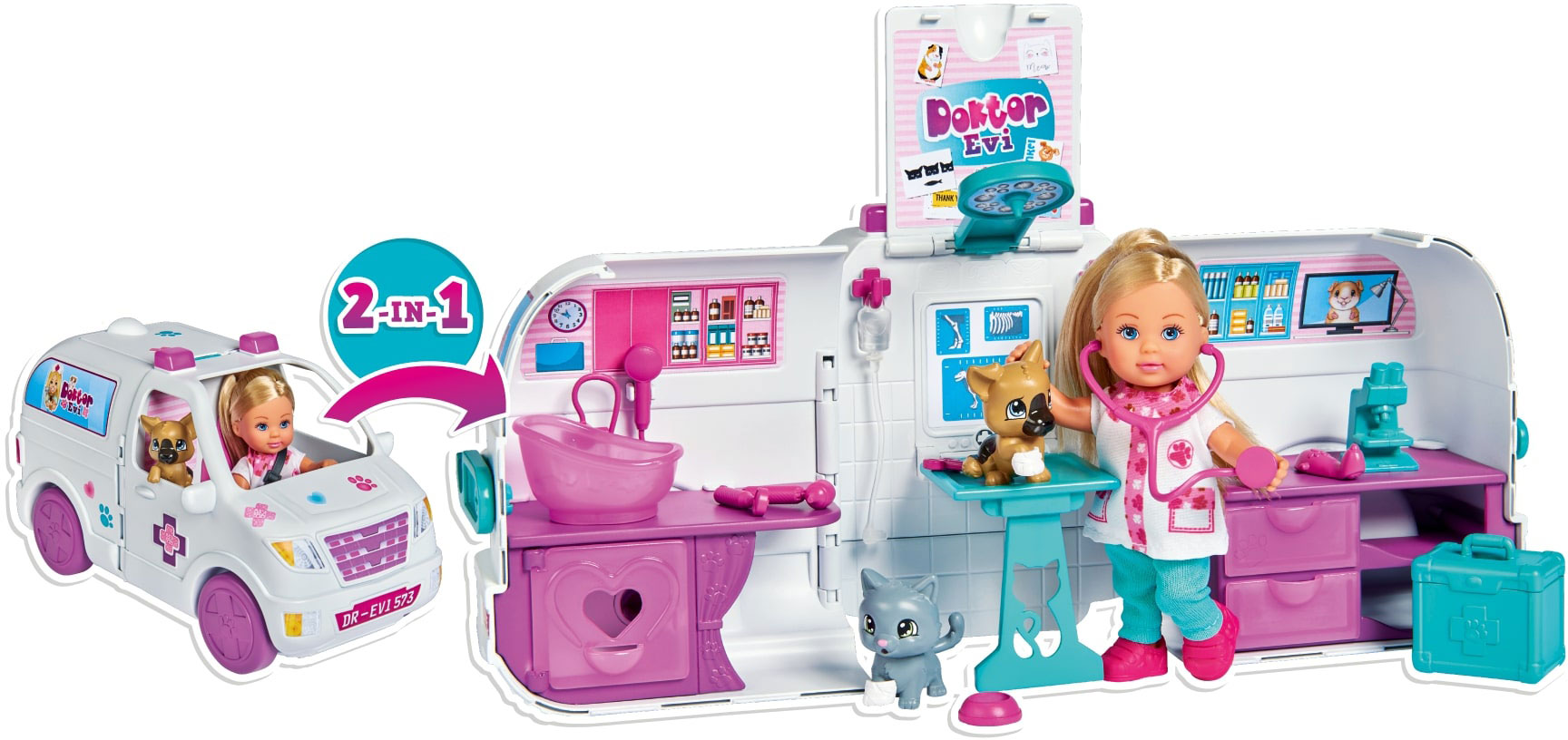 

Кукольный набор Simba Toys Доктор Эви Мобильная ветклиника (5733488)