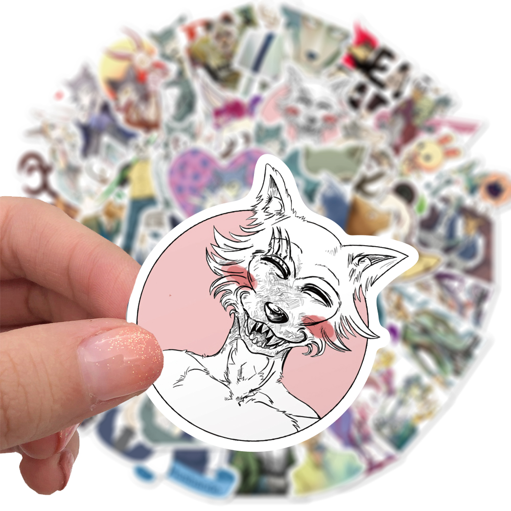 

Набор наклеек stickers BEASTARS, Manga, Anime - 50 шт. | Выдающиеся звери, Манга, Аниме - Водостойкие стикеры для оклеивания