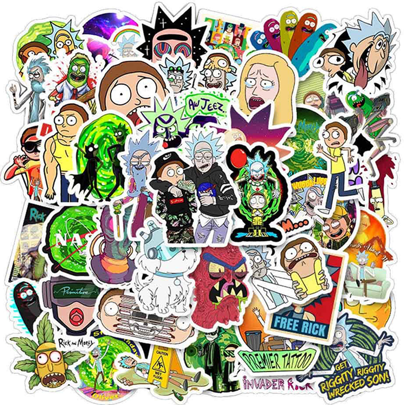 

Набор наклеек stickers Rick and Morty - 50 шт | Рик и Морти - Водостойкие стикеры для оклеивания