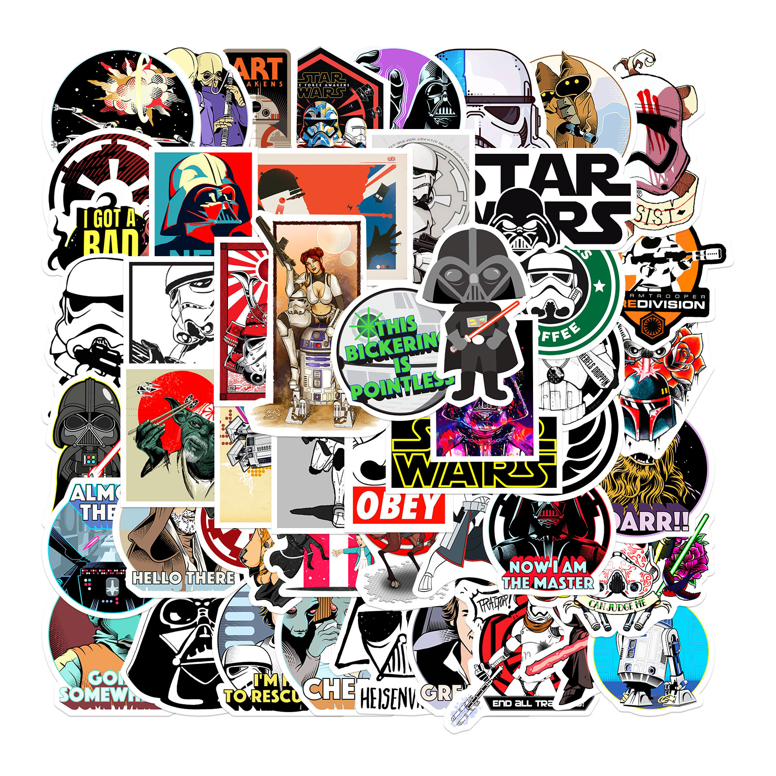 

Набор наклеек stickers Star Wars - 50 шт | Звёздные войны - Водостойкие стикеры для оклеивания