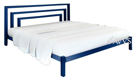 

Двухспальная кровать Метакам Brio-1 металлическая 200x180 см Синий