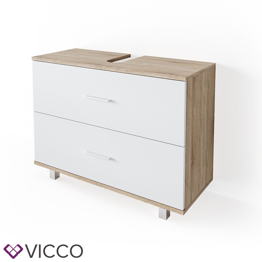 

Тумбочка под умывальник Vicco Ilias, сонома, белая