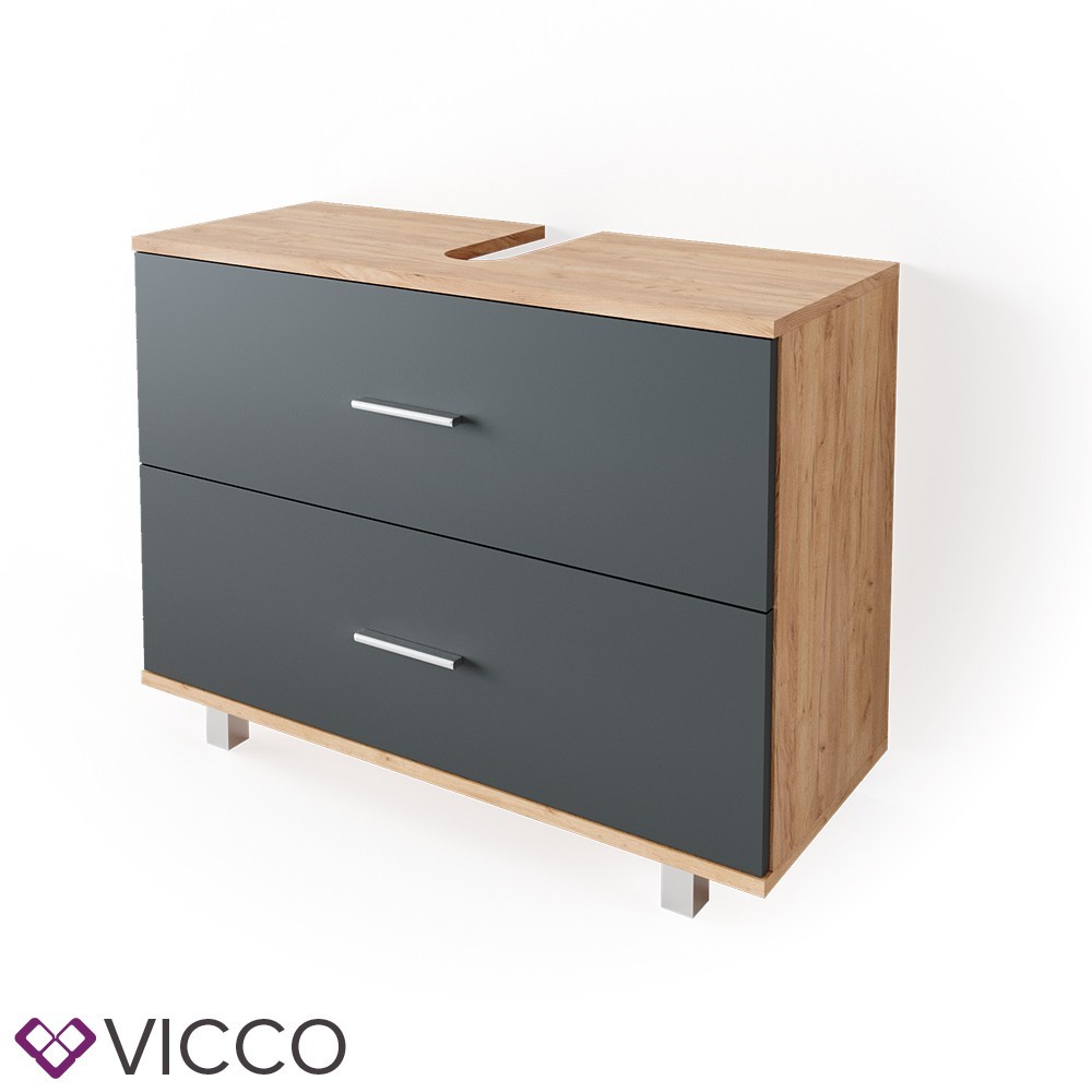 

Тумбочка под умывальник Vicco Ilias, антрацит, сонома