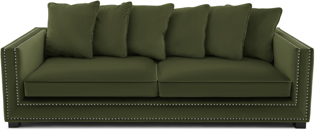 

Диван трехместный в мягкой бархатной обивке Carveli Colt Malachite velvet