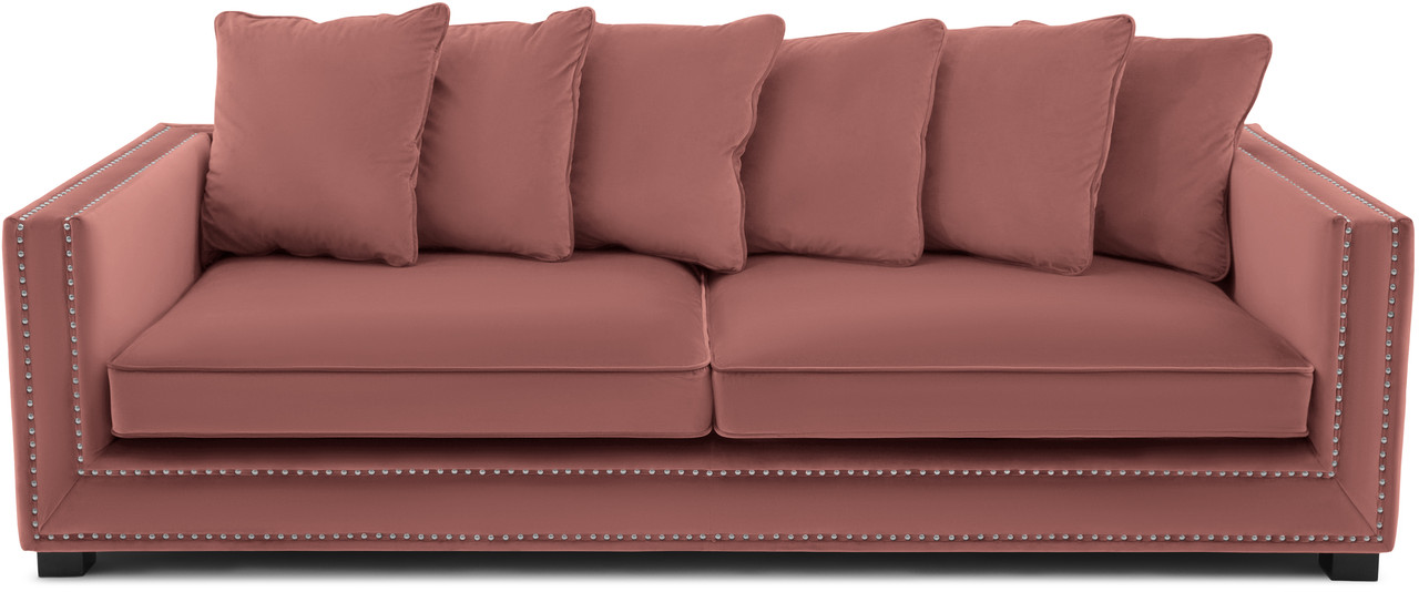 

Диван трехместный в мягкой бархатной обивке Carveli Colt Salmone velvet