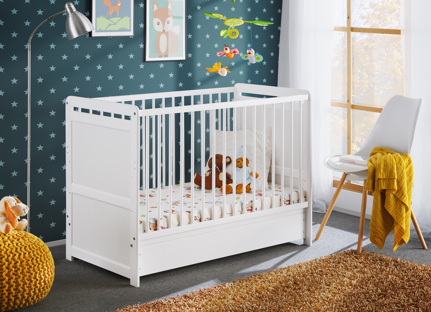 

Дитяче ліжечко Tymek Plus ASM 26 WW BTP+M білий