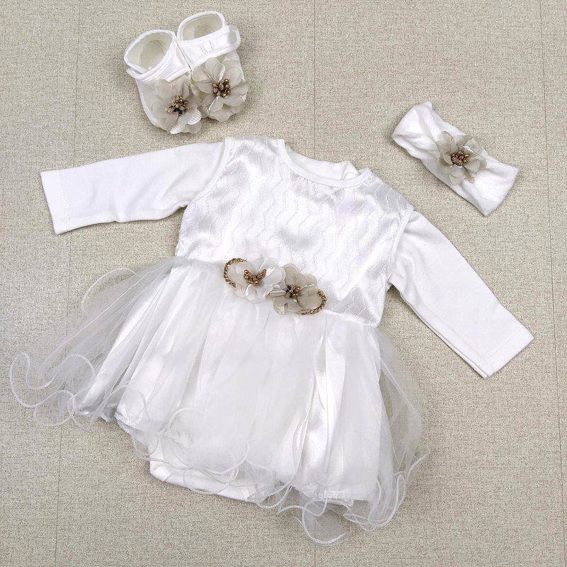 

Комплект крестильный для девочки Election 819 56-62 см молочный