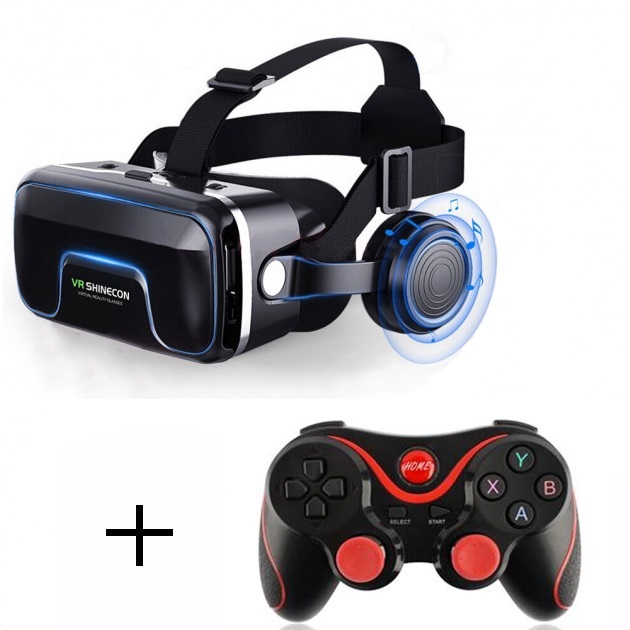 

Очки виртуальной реальности VR SHINECON Original 10.0 + пульт T3 для геймеров Черные