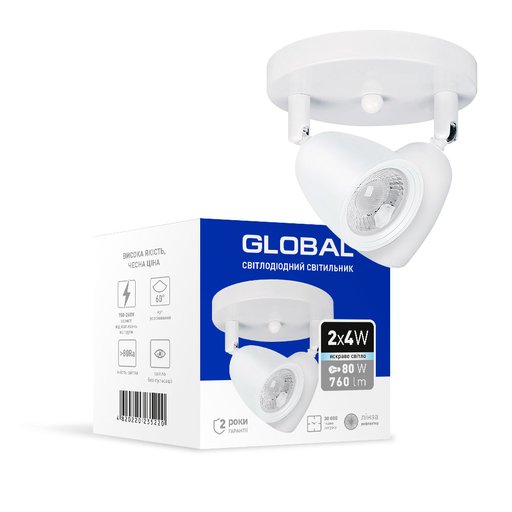 

Спот поворотный LED Global GSL-01C 4100K 8W белый (12038355)