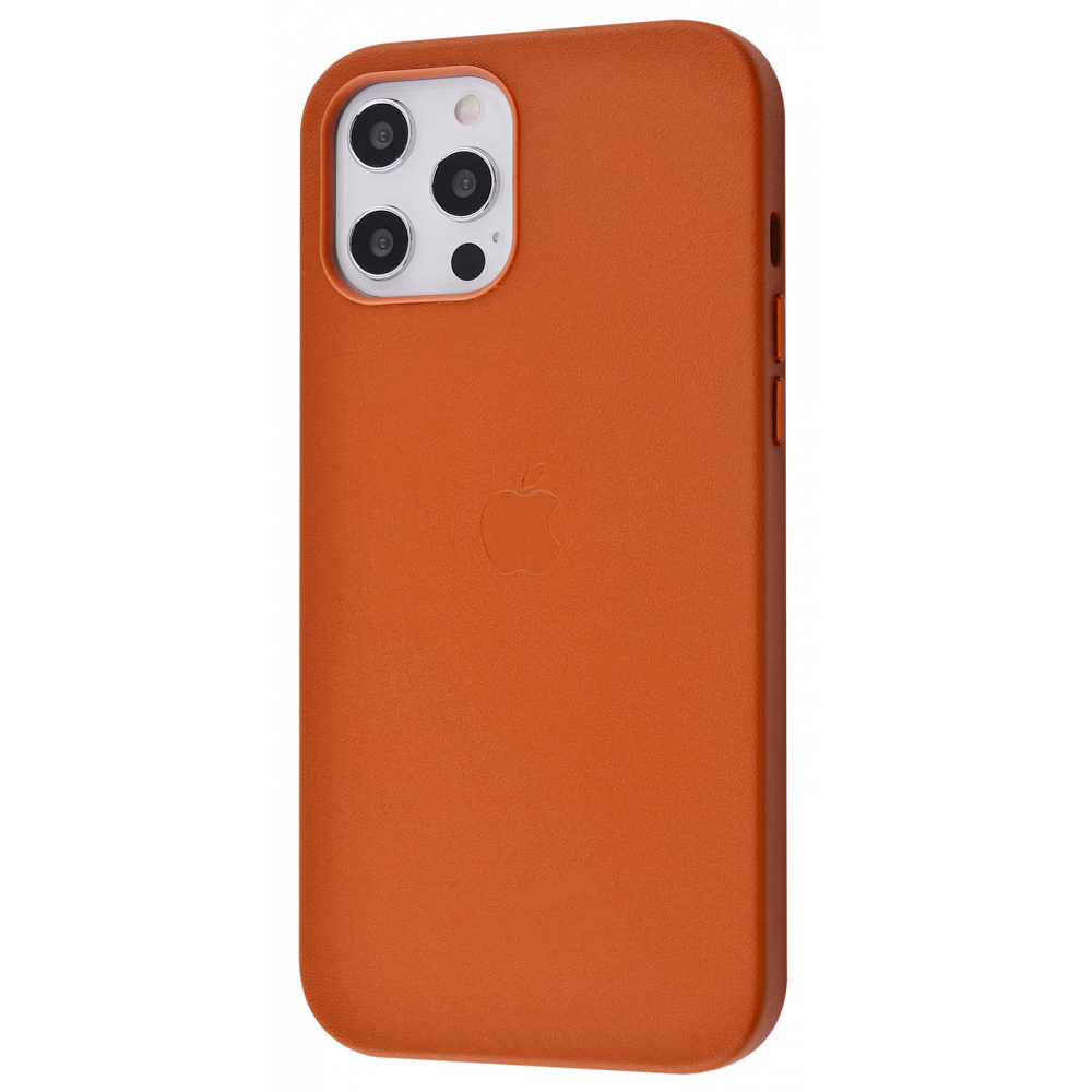 

Чехол Leather Case with MagSafe для iPhone 12 Pro Max saddle brown