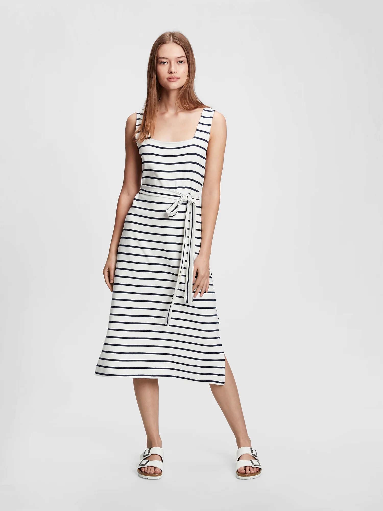 

Женское платье GAP в полоску 1159759136 (Белый/Синий, XXL)