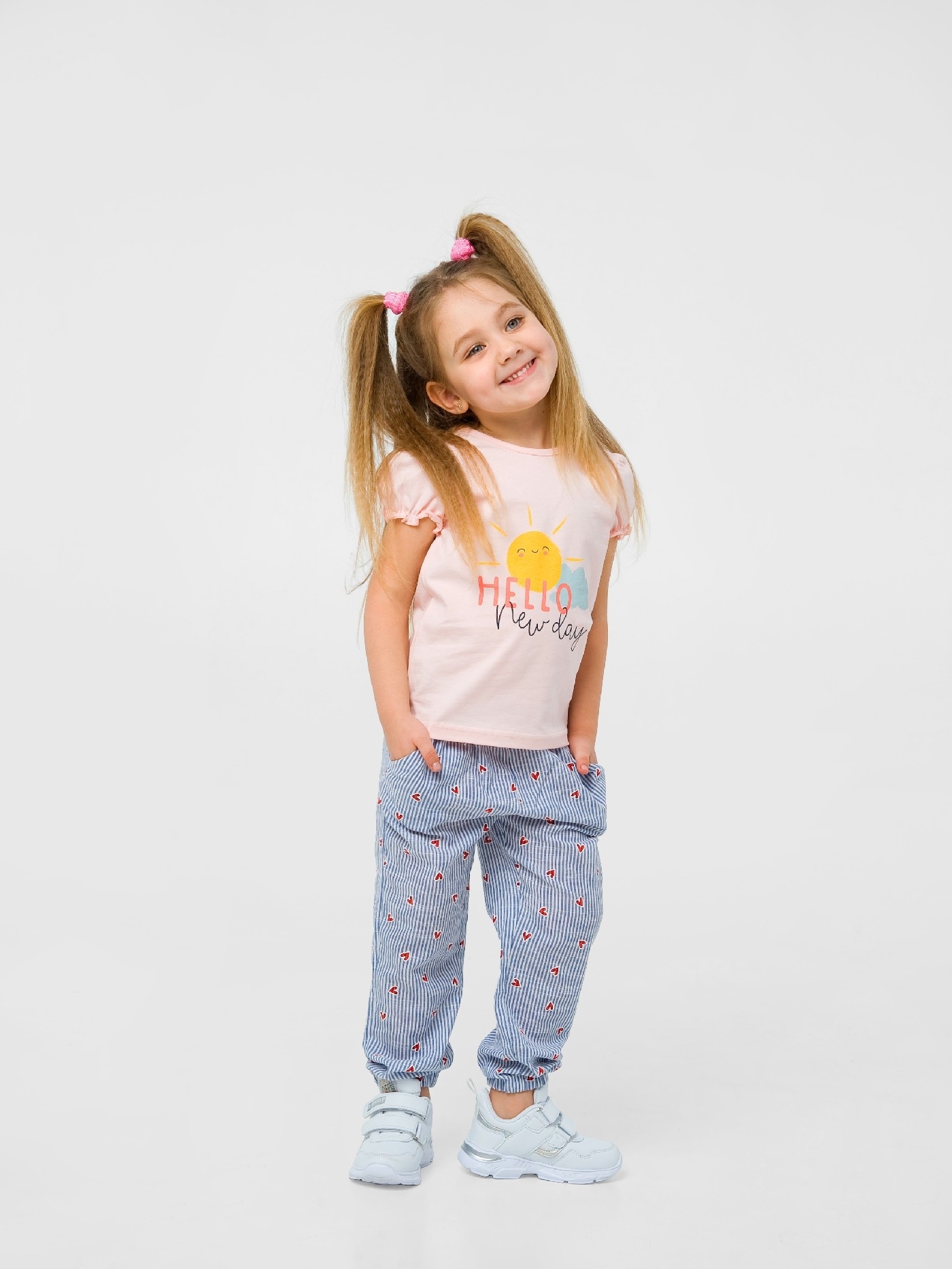 

Брюки для девочки Ситцевое лето SMIL (219548317467381) 92 см сердечки на полоске