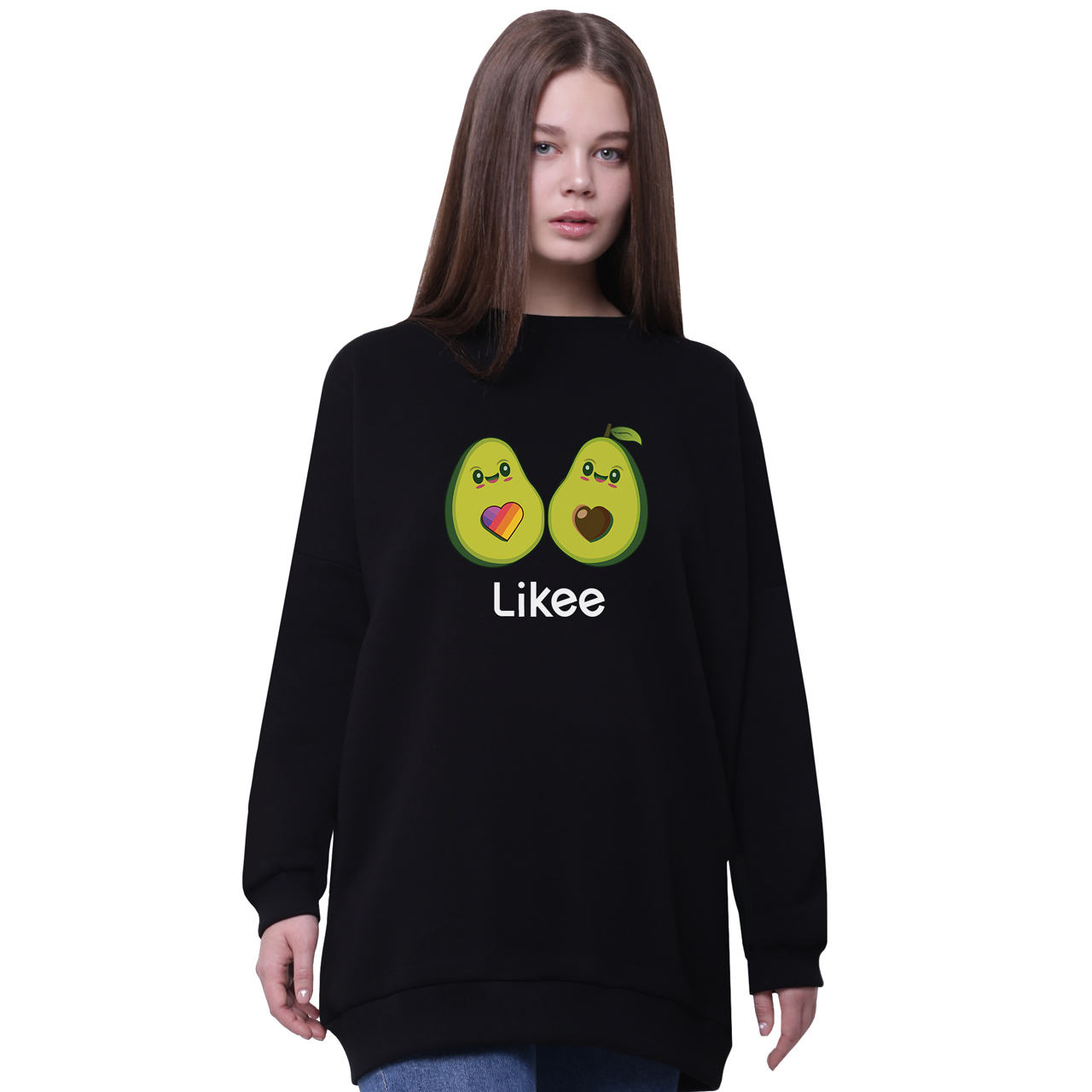 

Худи для девочек удлиненный Лайк (Likee) Черный (35962-1031-3) 146 см
