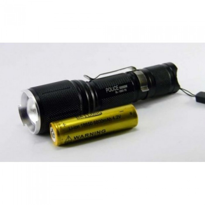 

Тактический фонарь Bailong 1860 T6 50000W фонарик 1000 Lumen Черный