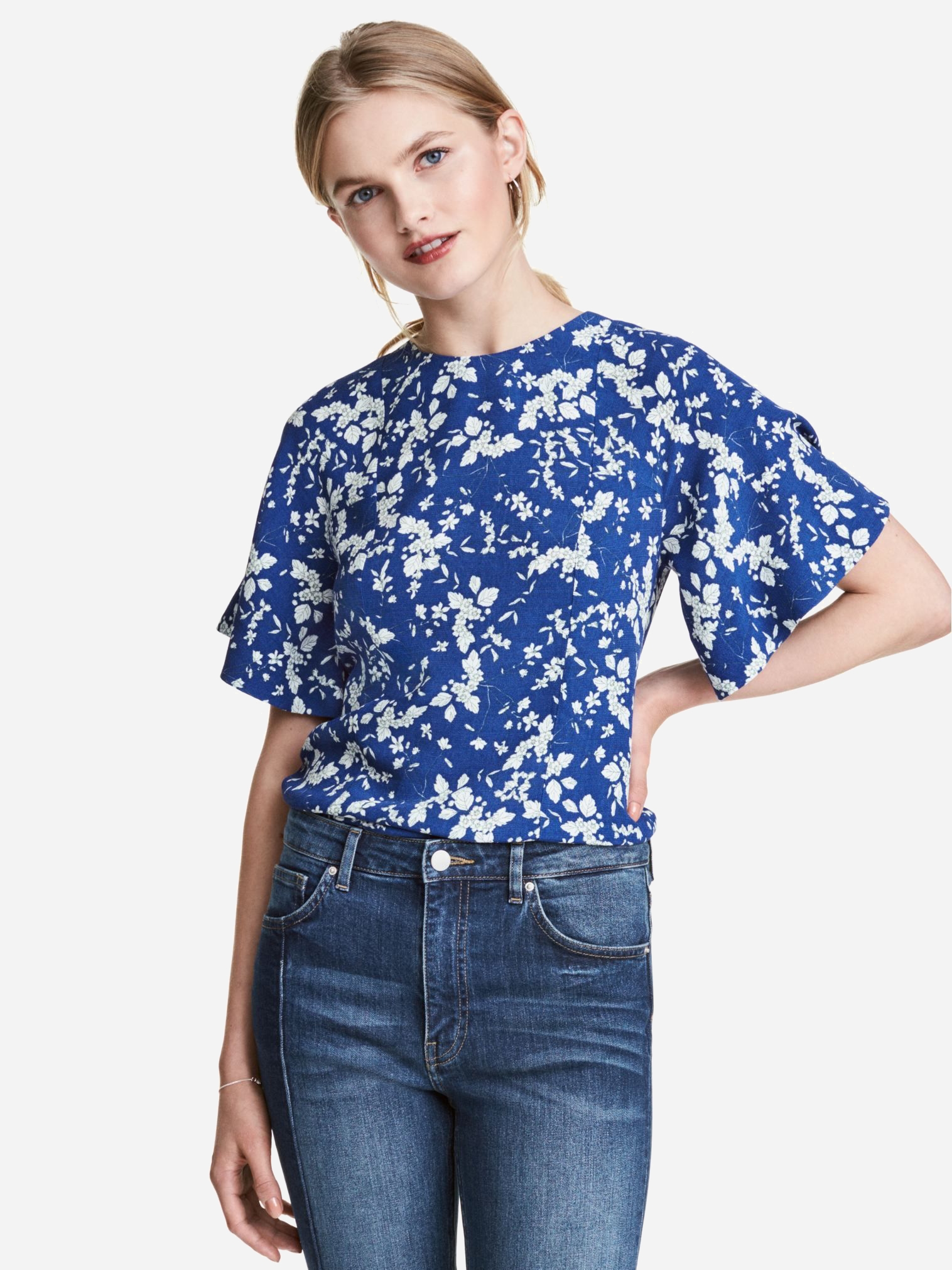 

Блузка H&M 0500368002  (175/104А) Синяя, Блузка H&M 0500368002 46 (175/104А) Синяя