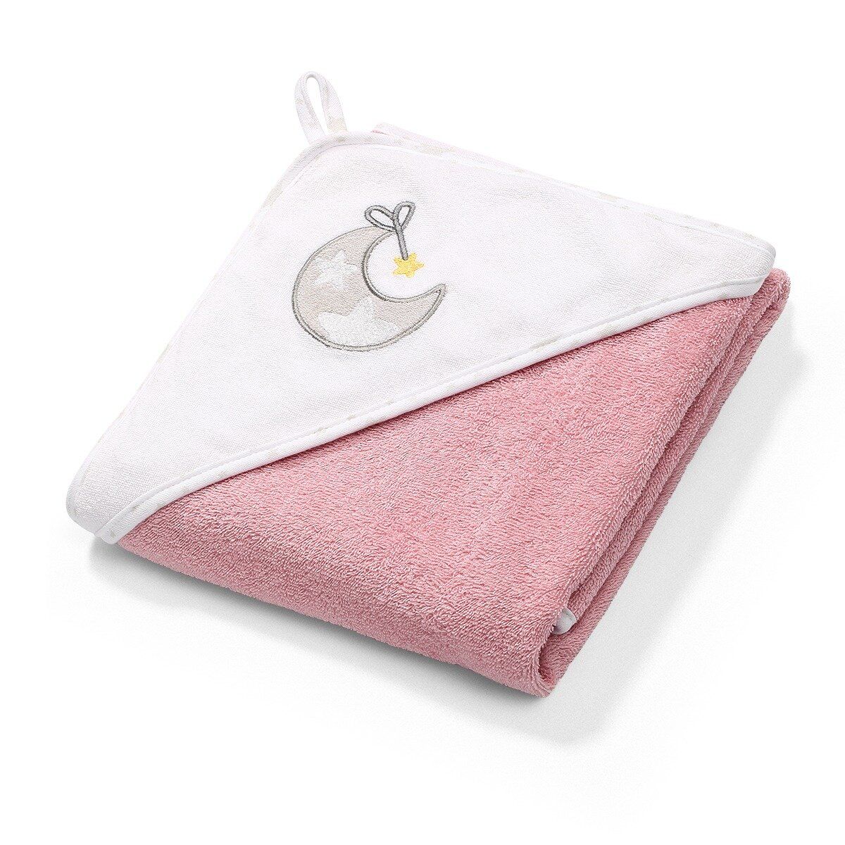 

Полотенце махровое с капюшоном BabyOno 100х100 см Месяц (розовое)