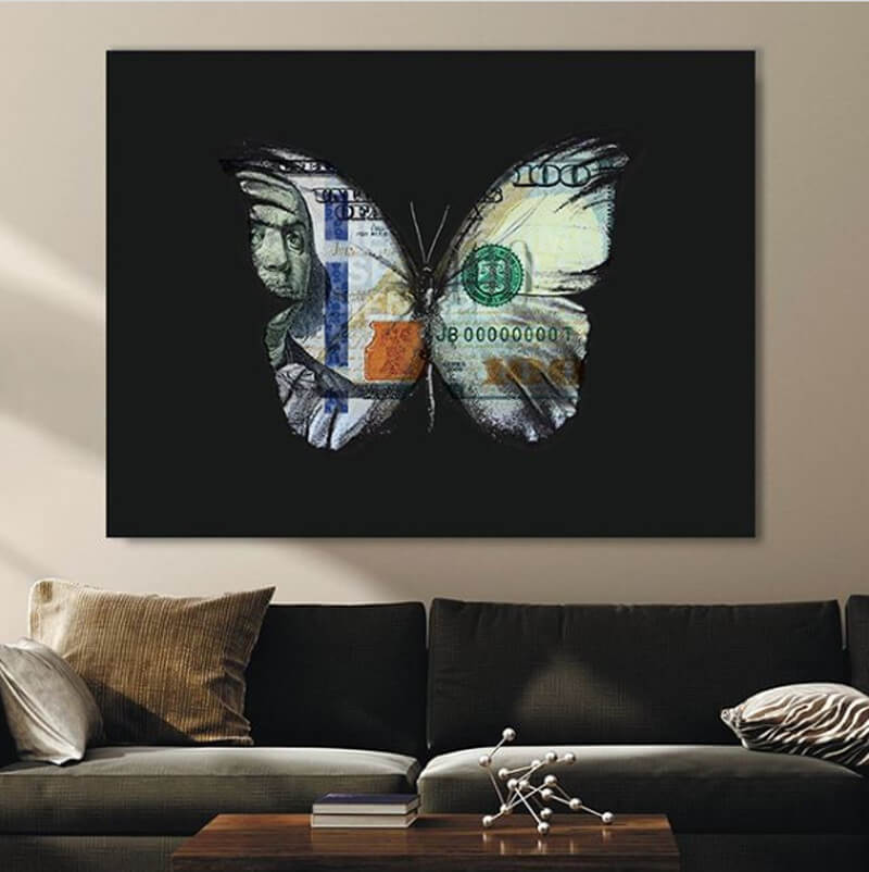 

Картина на холсте Деньги Butterfly & Money 50х65 см.