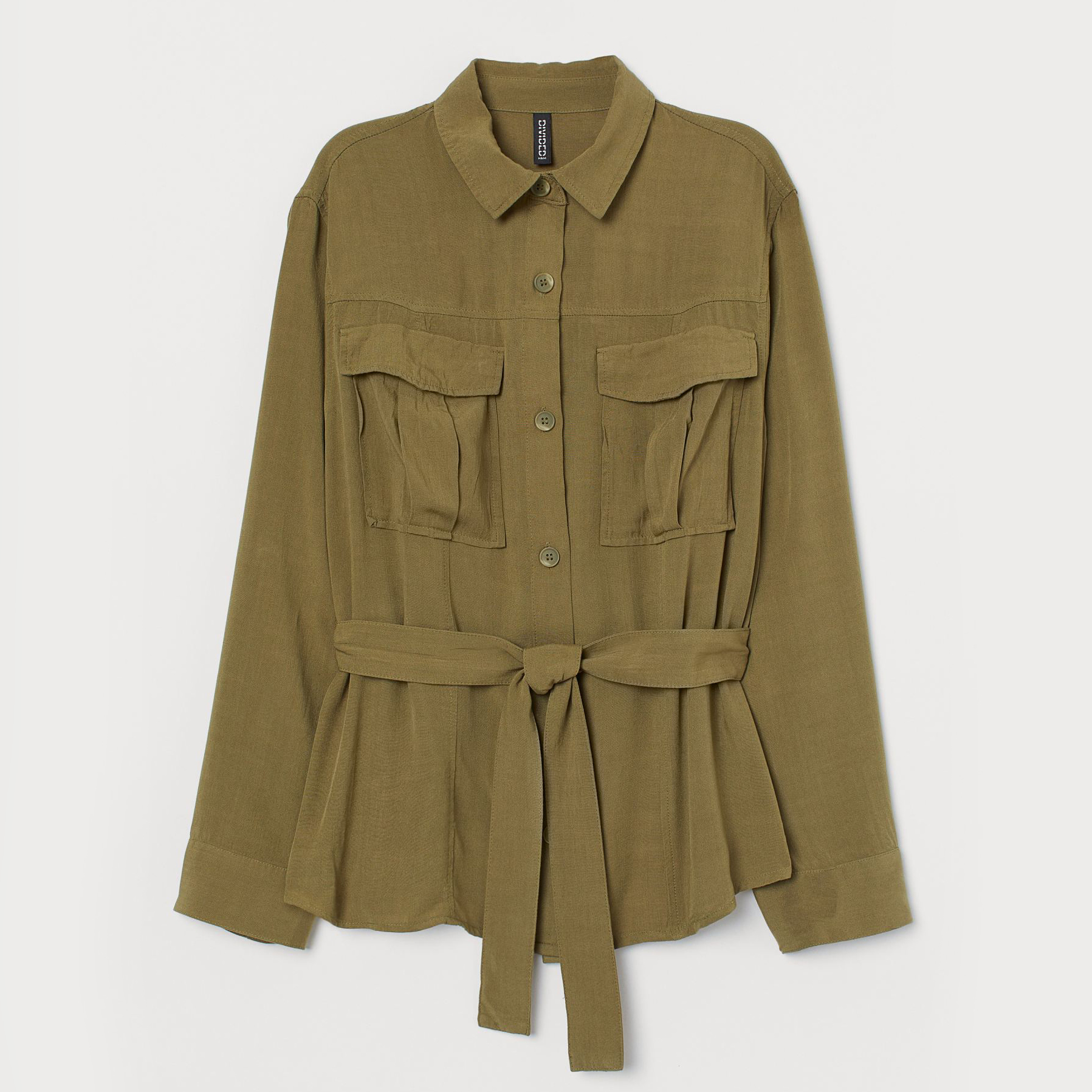 

Рубашка H&M 0824360002  (165/84А) Зеленая хаки, Рубашка H&M 0824360002 36 (165/84А) Зеленая хаки