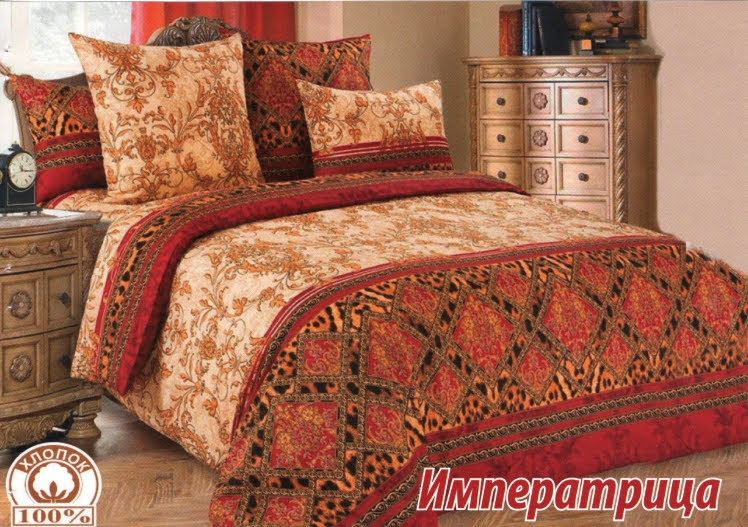 

Постельное белье комплект из Бязи "Императрица красная". Размер Семейный, для Евро подушки (TIR_2418-254 S-EP)