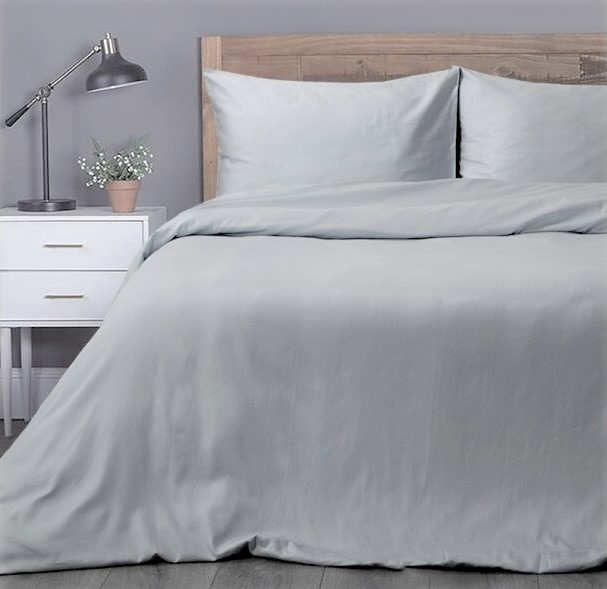 

Постельное белье комплект из Сатина "Серый". Размер Полуторный, простынь на Резинке, для Евро подушки (TIR_0009-707 1.5/R-EP)