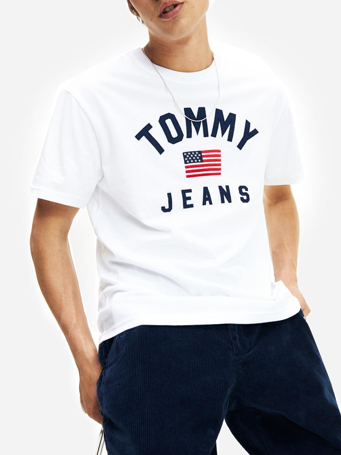 

Футболка Tommy Jeans Tjm Usa Flag Tee DM0DM07068  Classic White, Футболка Tommy Jeans Tjm Usa Flag Tee DM0DM07068 S Classic White