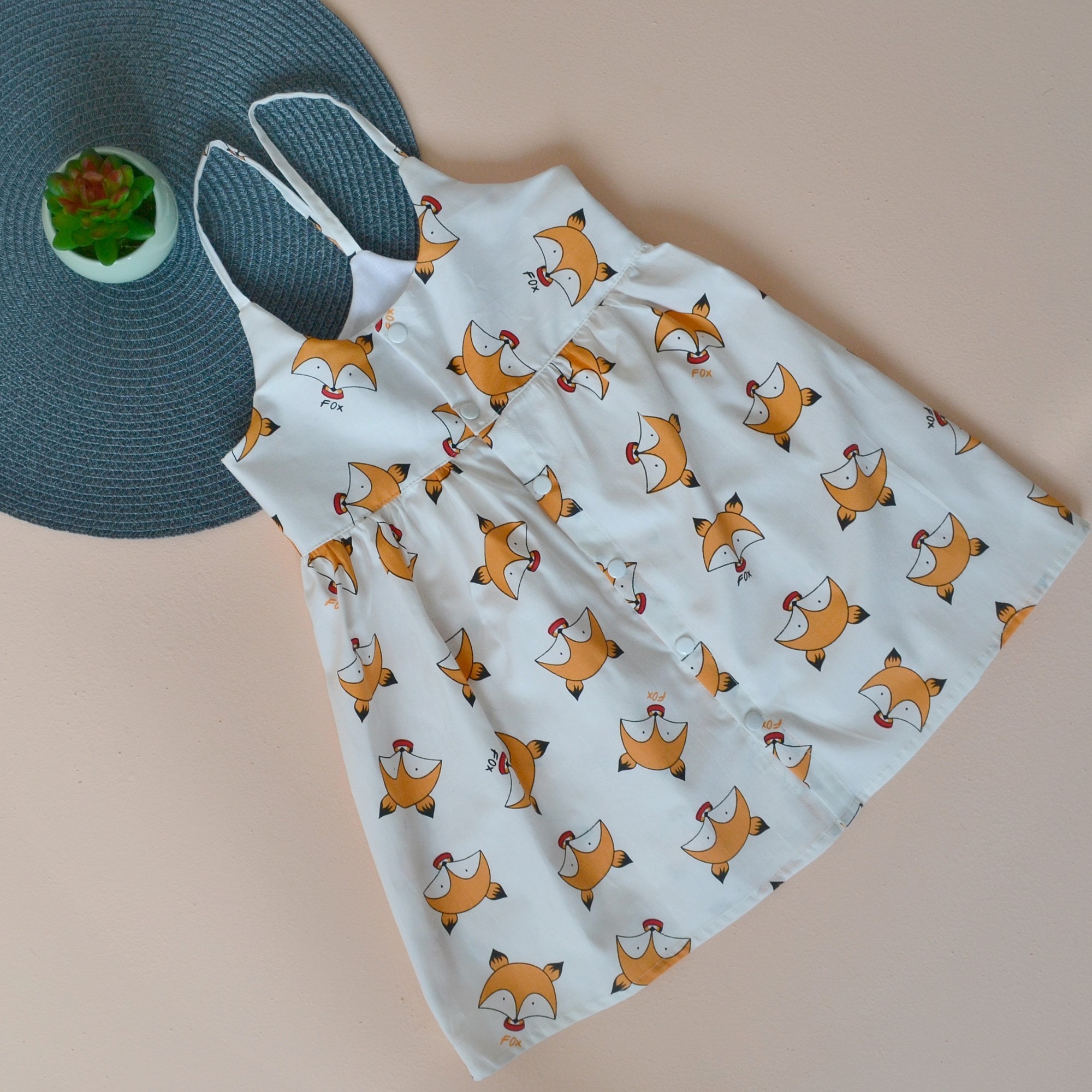 

Сарафан на кнопках Baby Textile Лисички 110-116 см Молочный