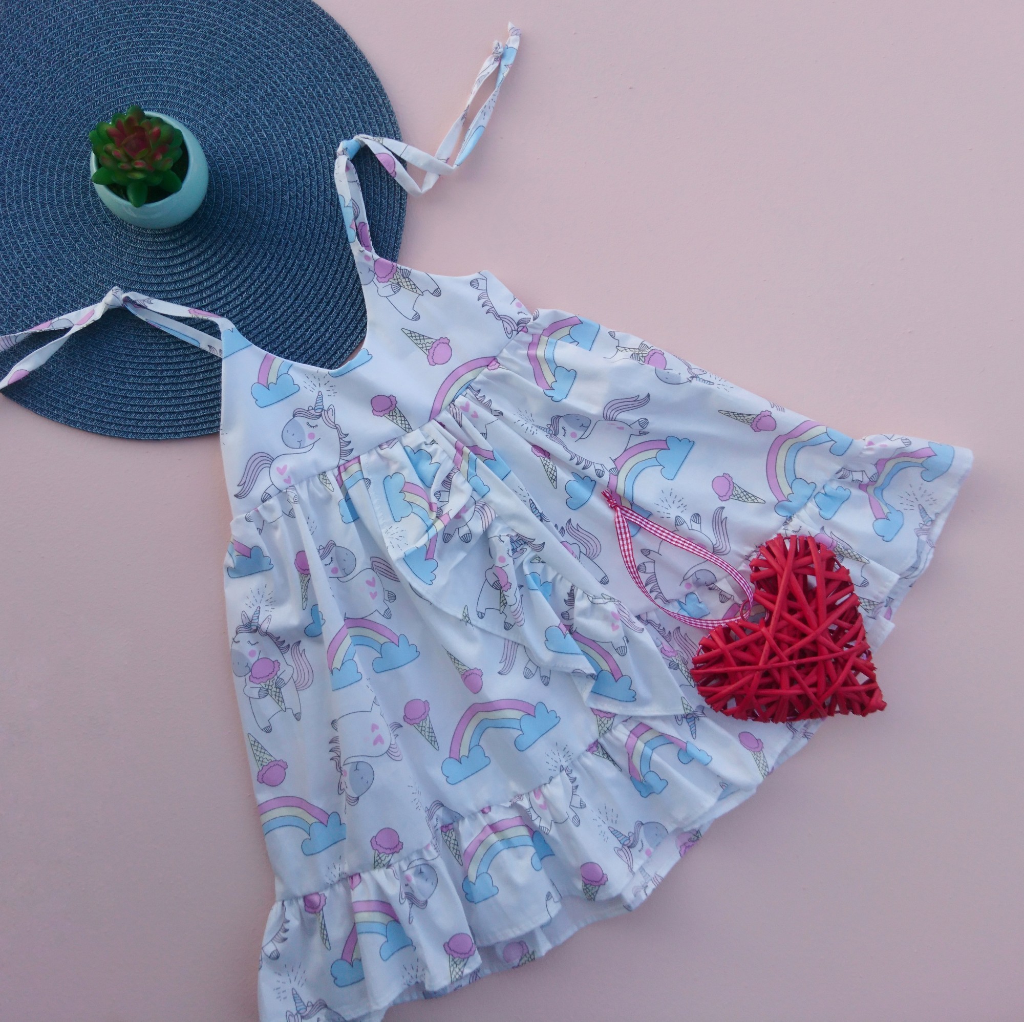 

Сарафан Baby Textile Единорожки 98-104 см Молочный