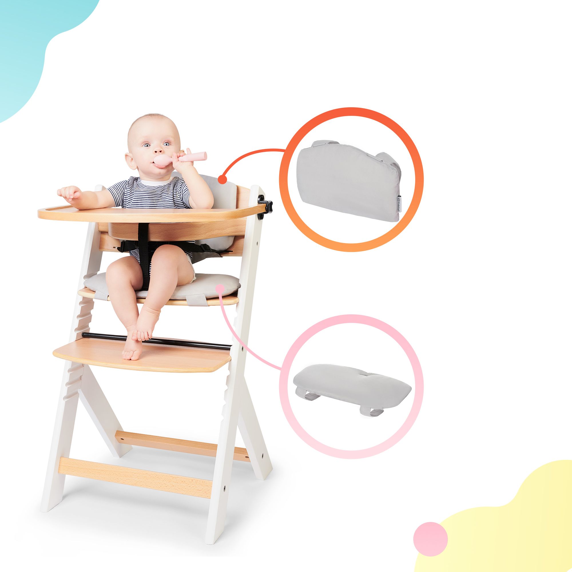 

Комплект подушек для стульчика Kinderkraft Enock (KAPILLENGRY0000)