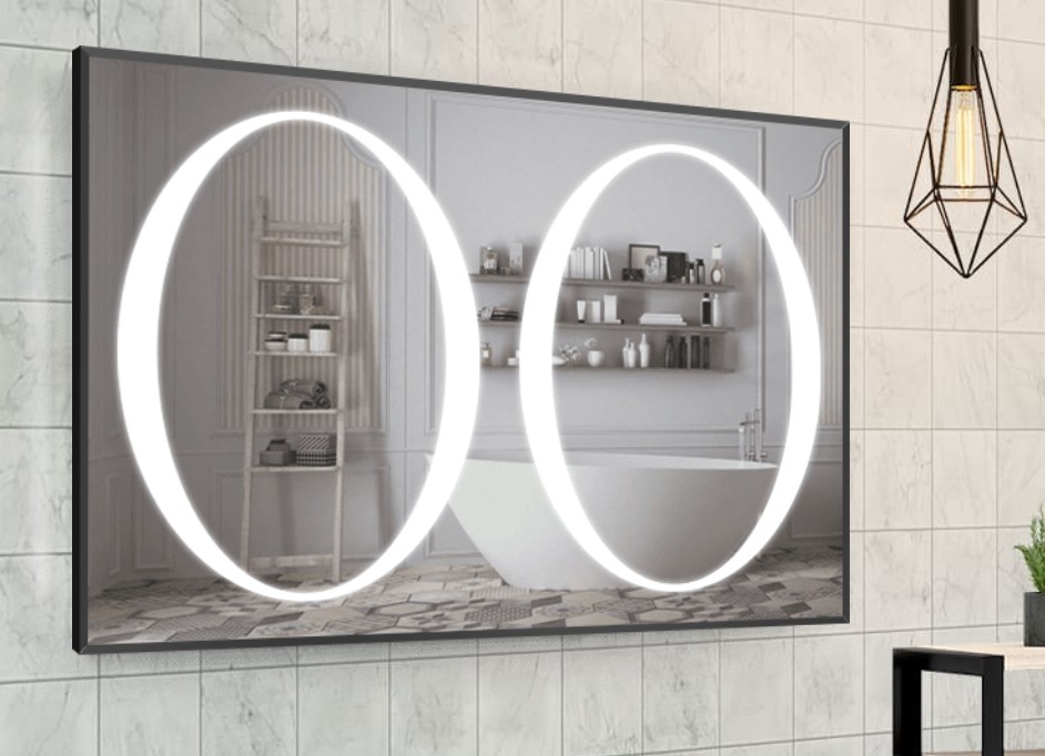 

Зеркало в алюминиевой раме c LED подсветкой Smart Mirror сенсорное Viareggio-R 80 x 120 см Прямоугольное