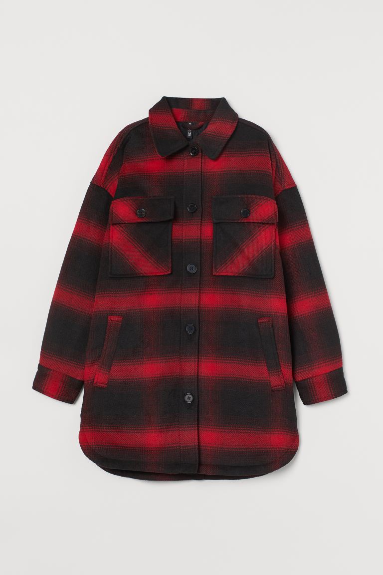 

Куртка-рубашка H&M M Черный/красный