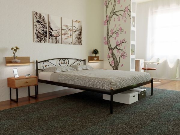 

Полуторная кровать Метакам Milana-1 металлическая 190x120 см Коричневая