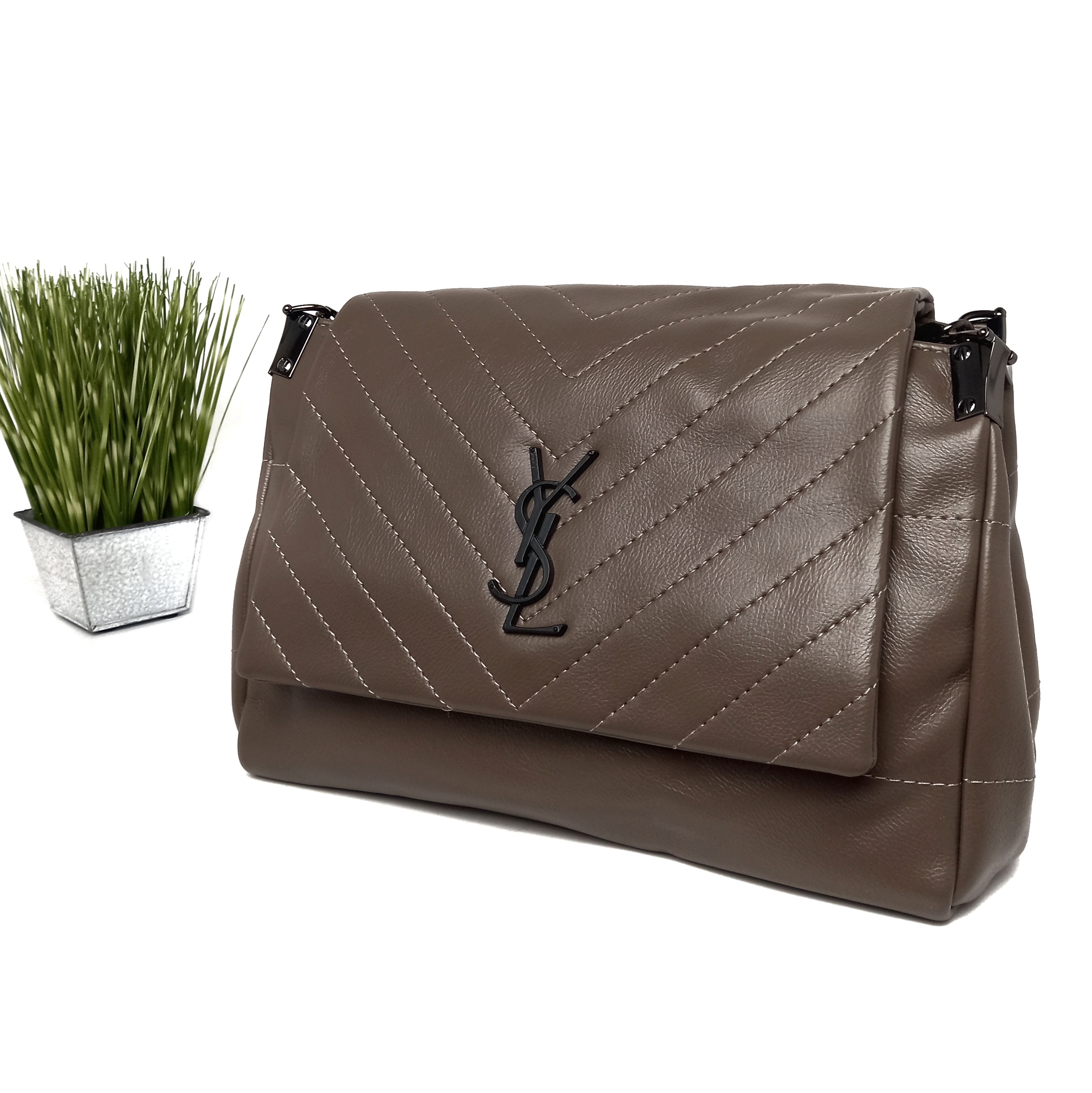 

Женская сумка искусственная кожа VTTV серая XYH-926 khaki