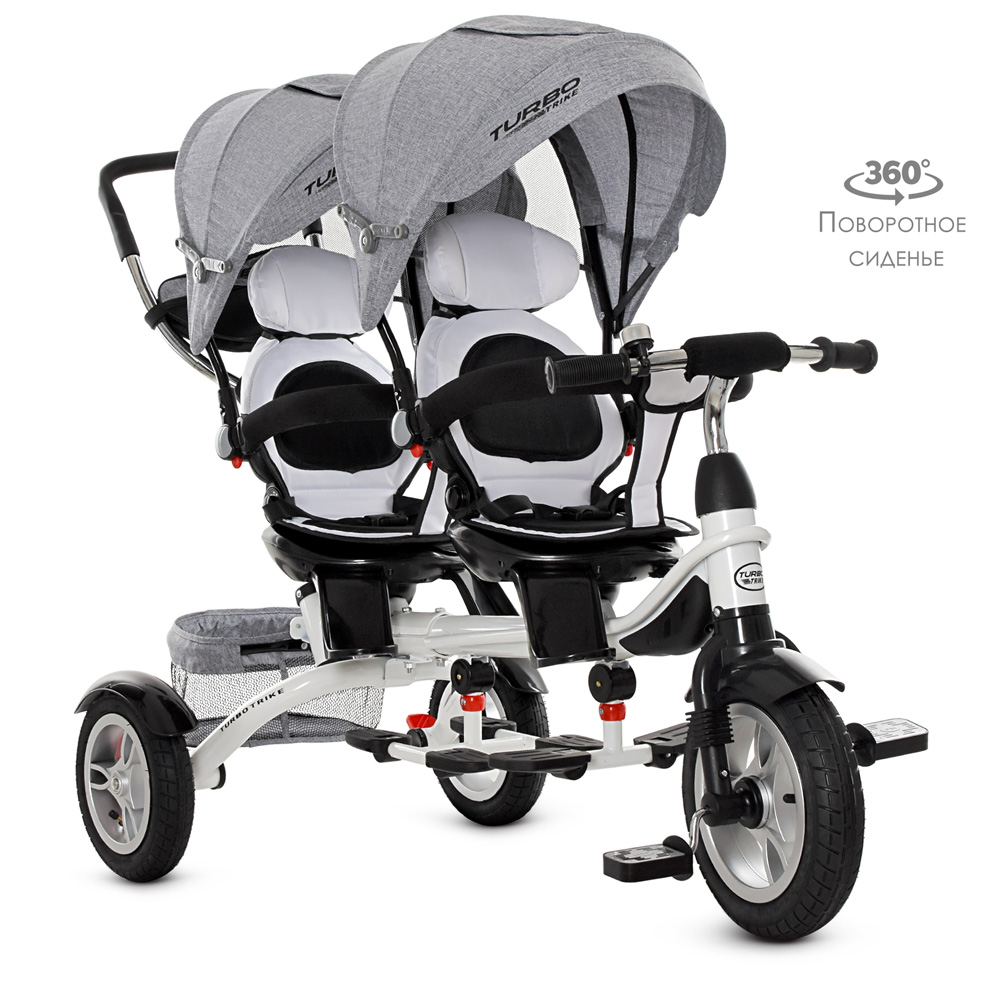 

Трехколесный велосипед для двойни Turbotrike Duos Серый (M 3116TWA-19)