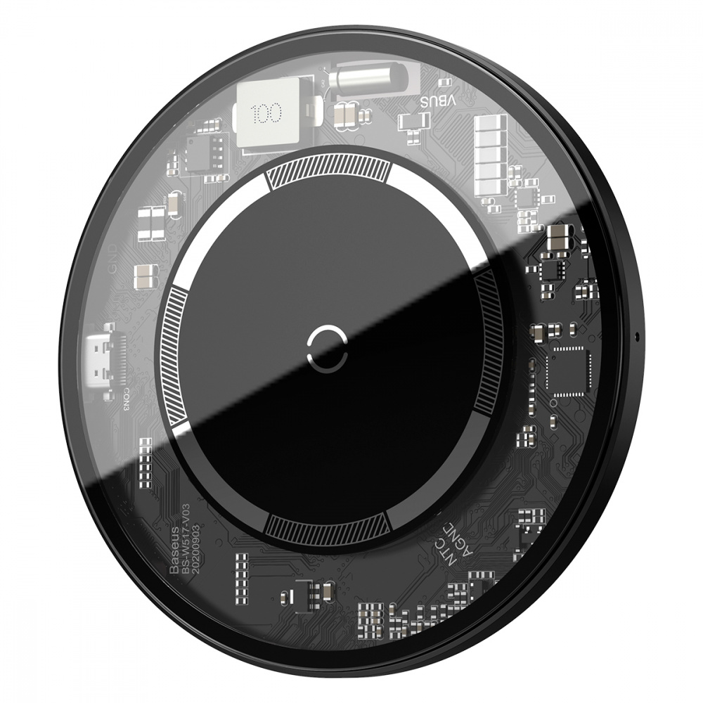 

Беспроводное зарядное устройство Baseus Simple Magnetic 15W transparent