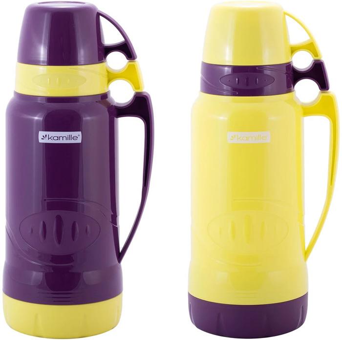 

Термос Kamille Glass Violet 1800мл зеркальная колба и 2 чашки