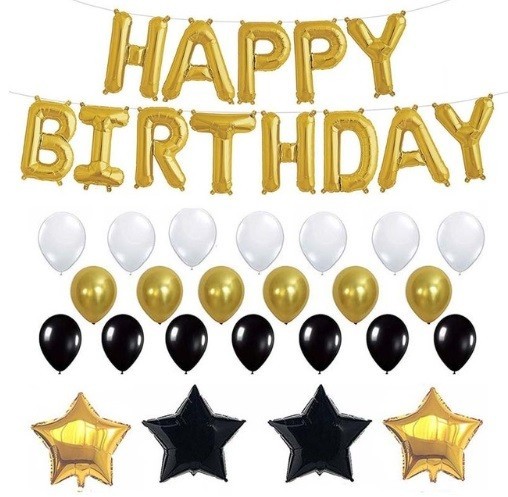 

Набор шаров на день рождения, "HAPPY BIRTHDAY" 01