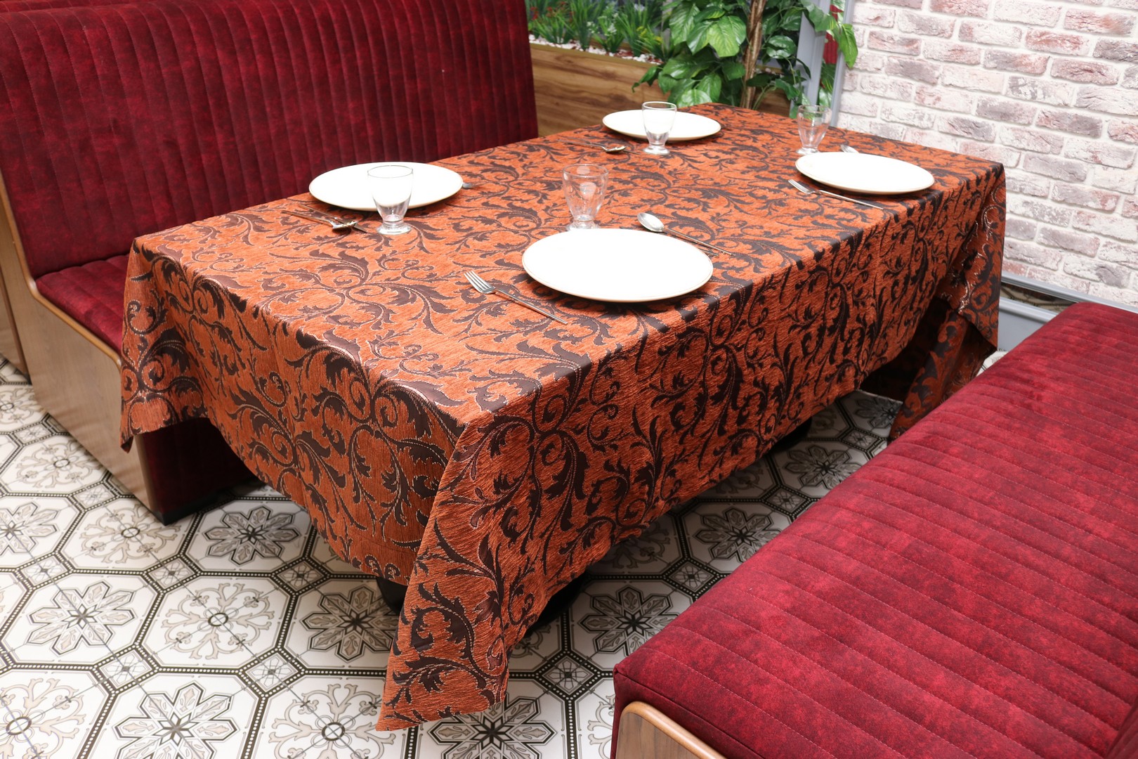 

Cкатертина шенілова Kayra Verona 160x285 cм - Кораловий (33033-1)